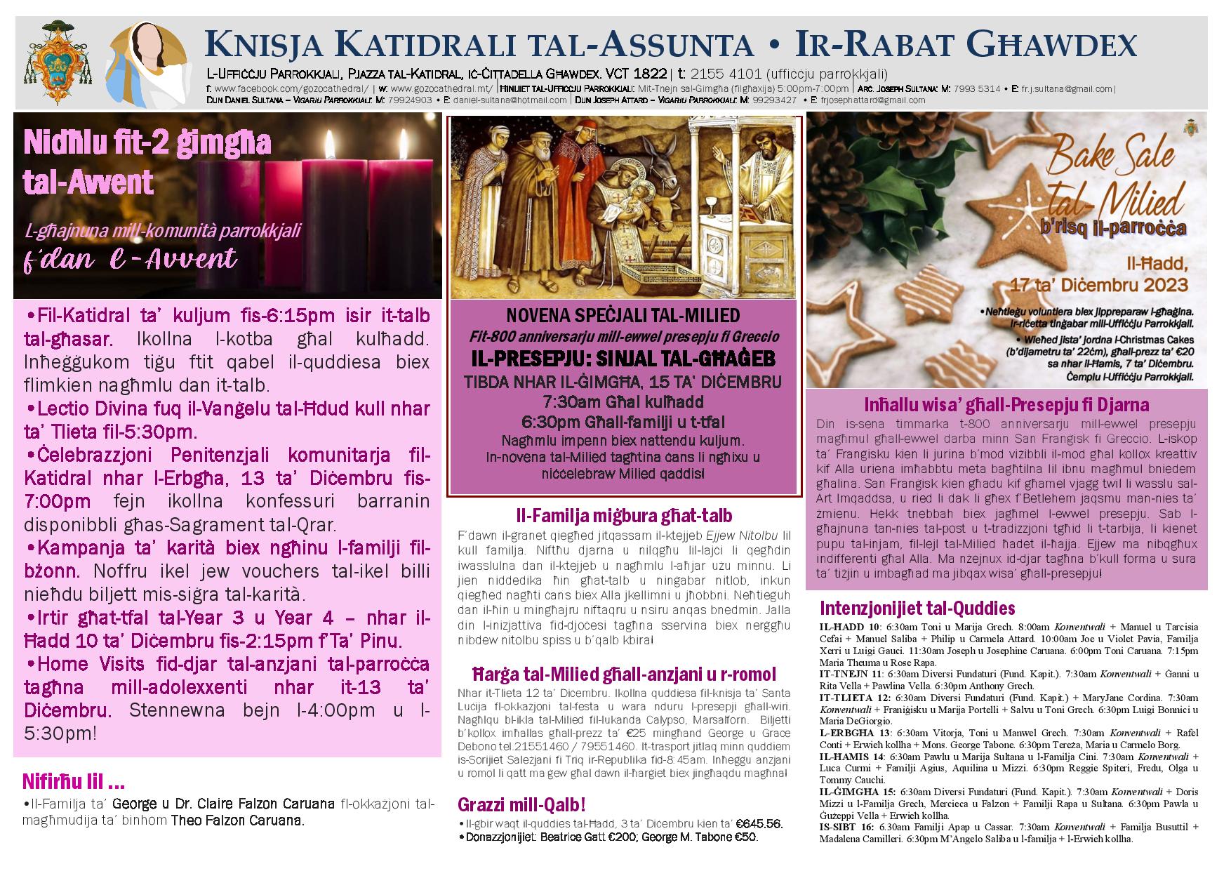Bullettin 10 ta' Diċembru 2023