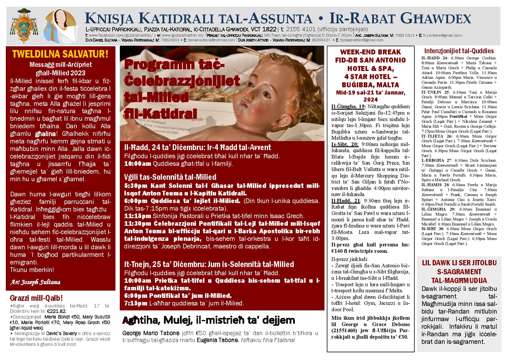 Bullettin 30 ta' Diċembru 2023