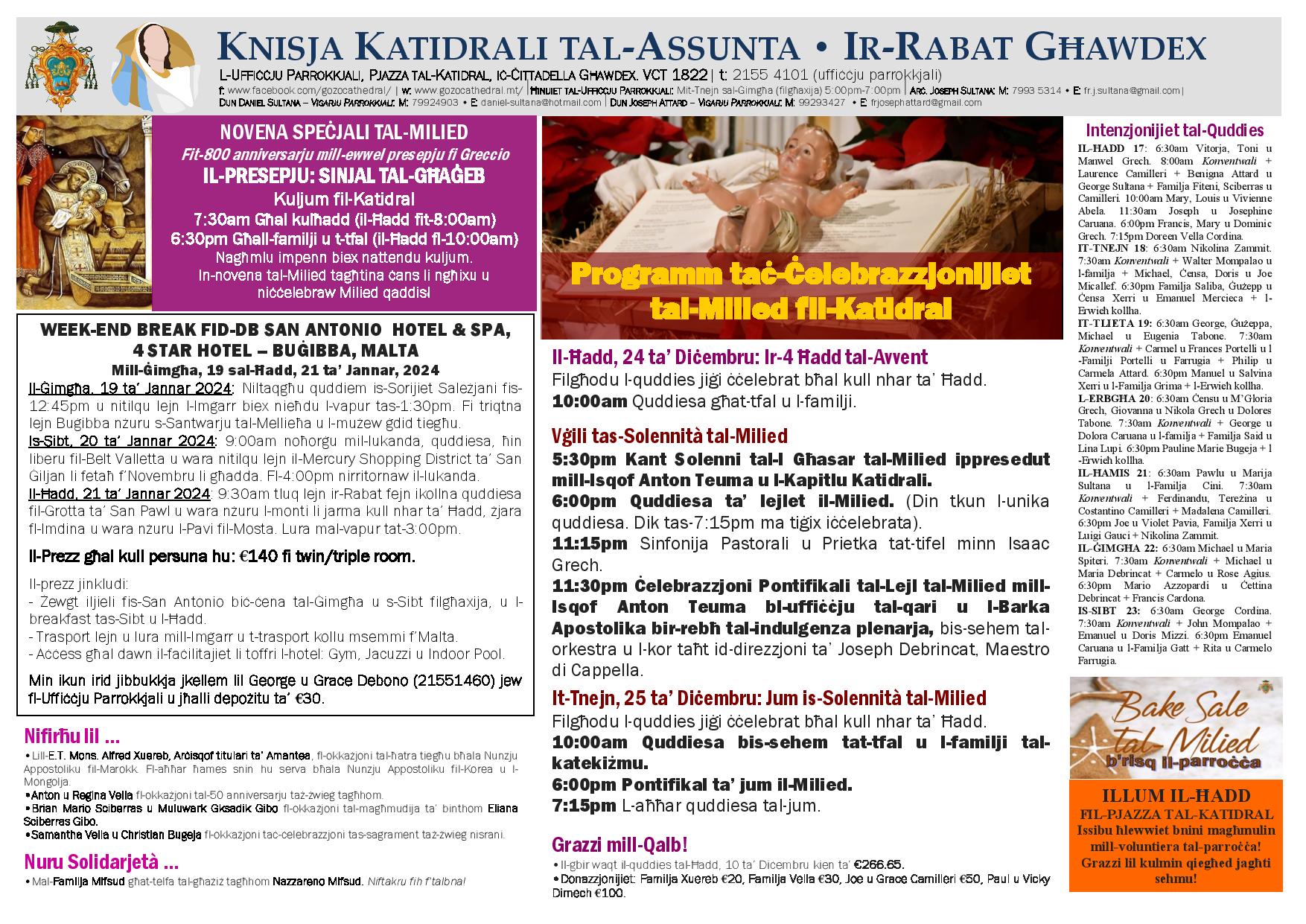 Bullettin 24 ta' Diċembru 2023