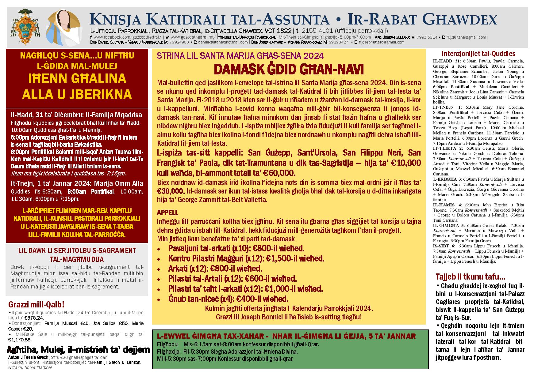 Bullettin 31 ta' Diċembru 2023