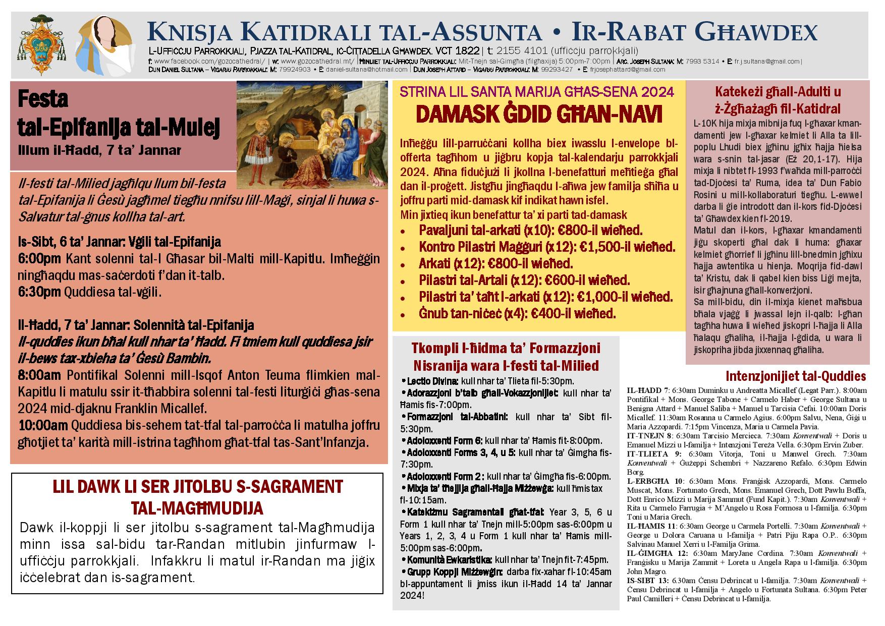 Bullettin 7 ta' Jannar 2024