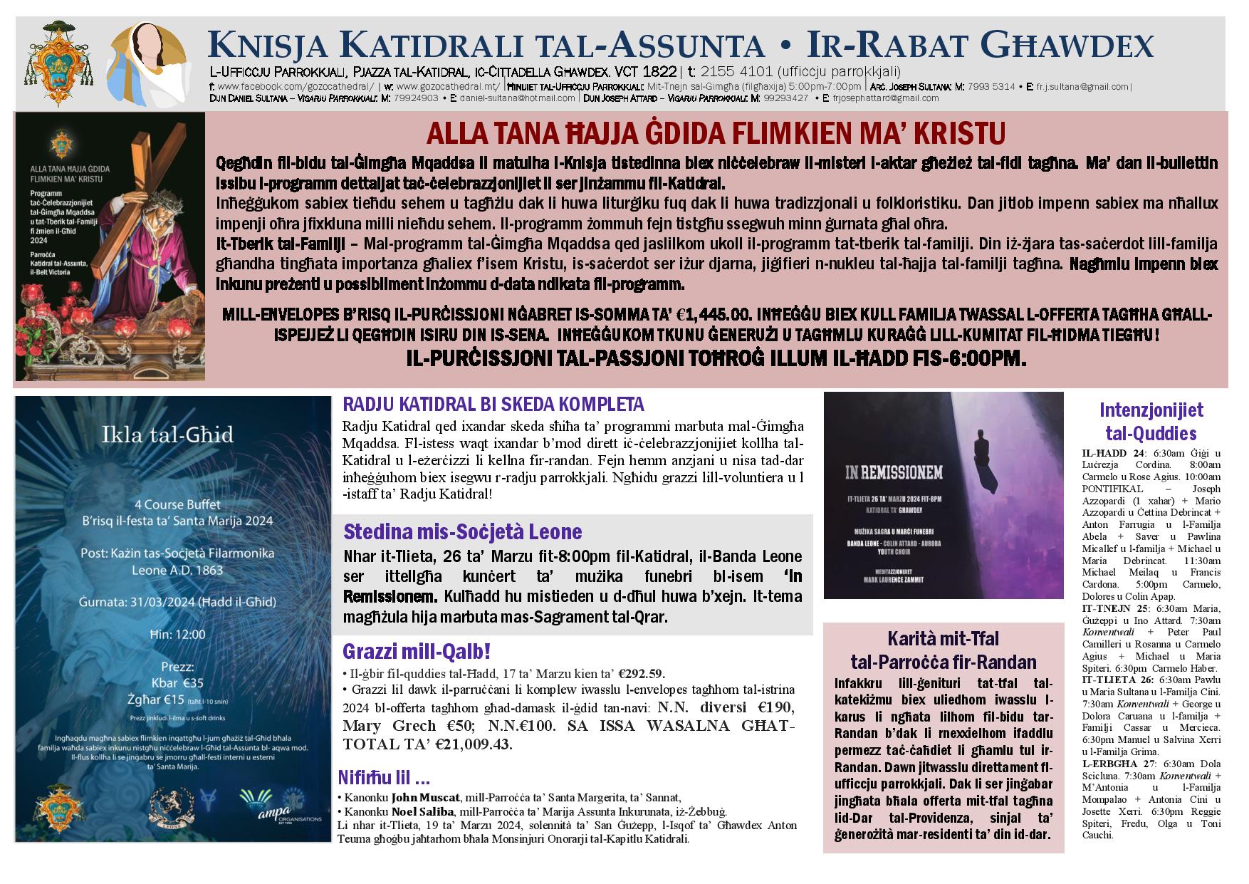 Bullettin 24 ta' Marzu 2024