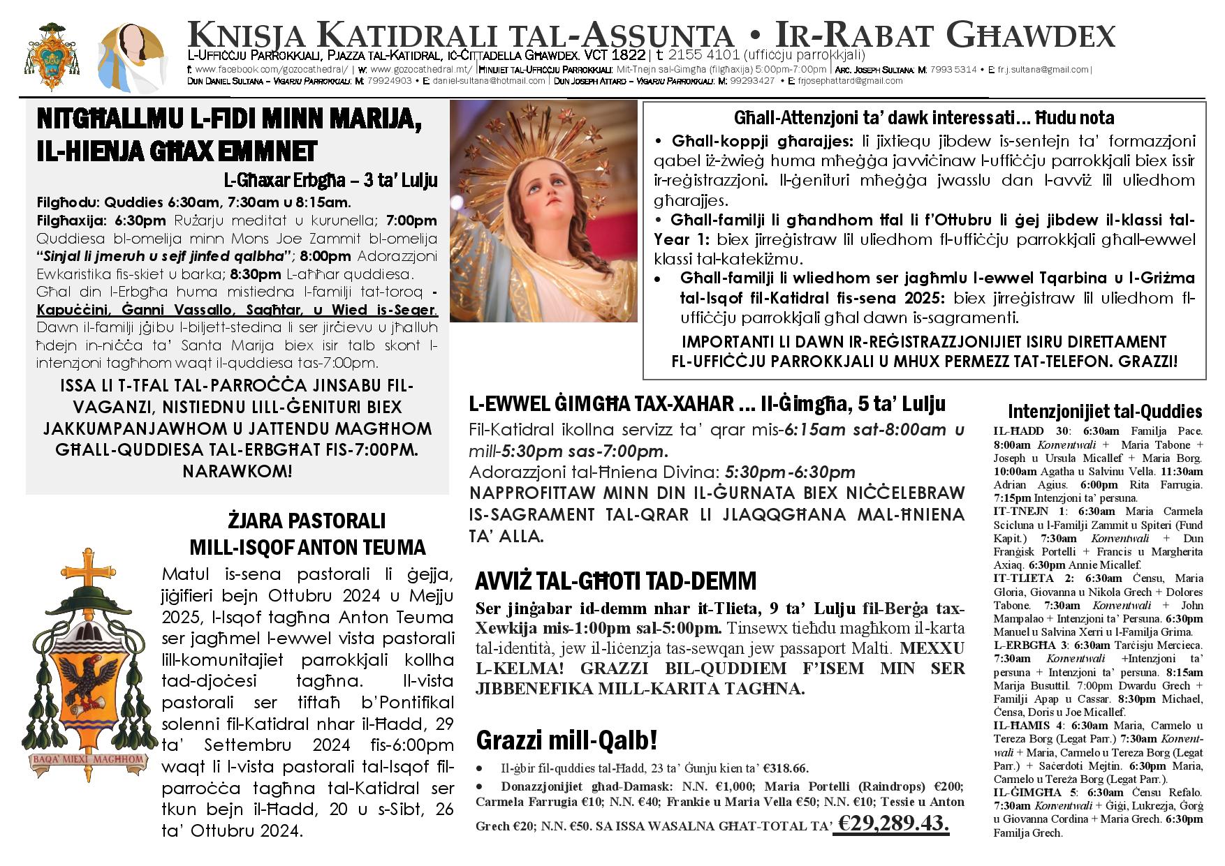 Bullettin 30 ta' Ġunju 2024