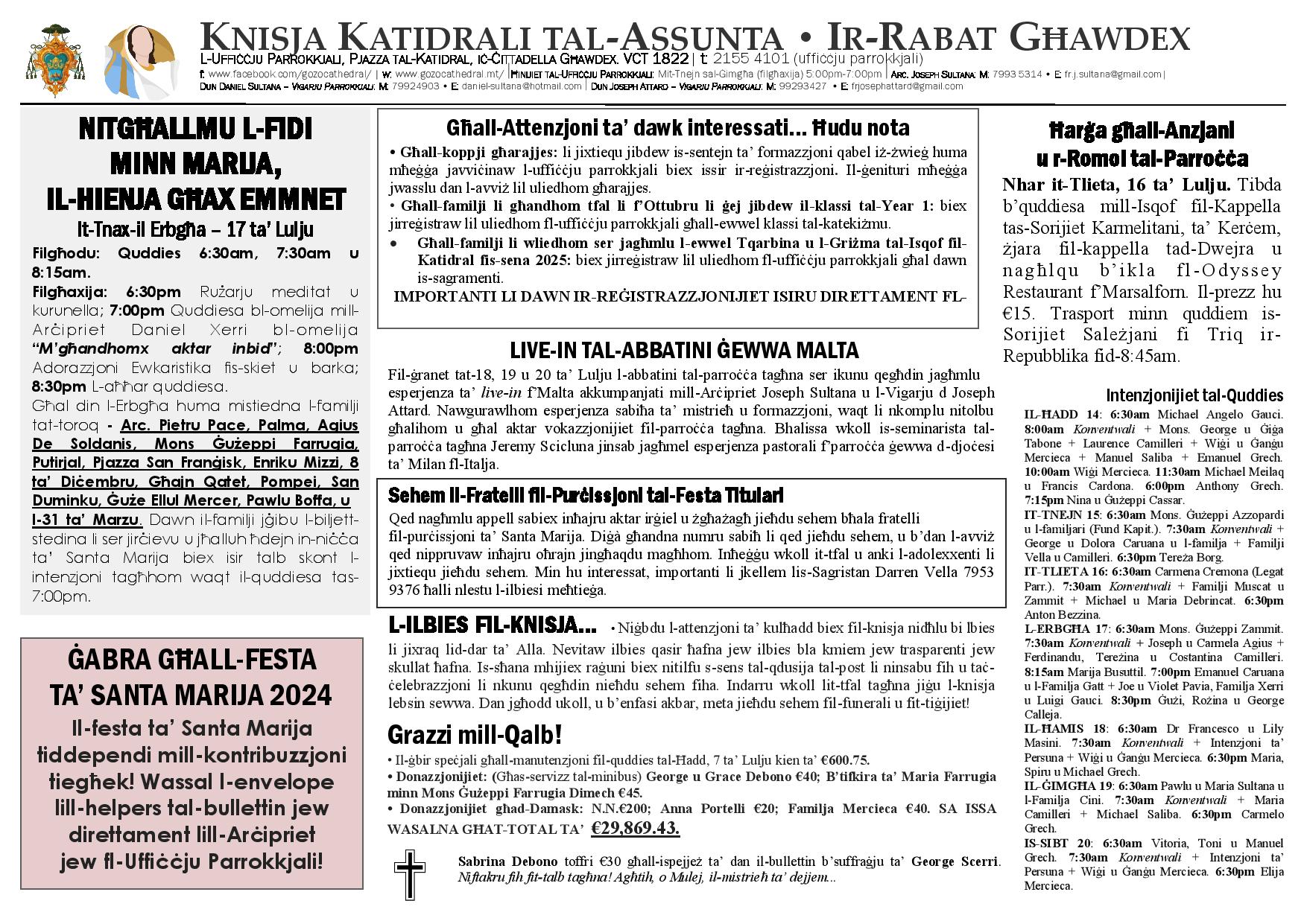 Bullettin 14 ta' Lulju 2024