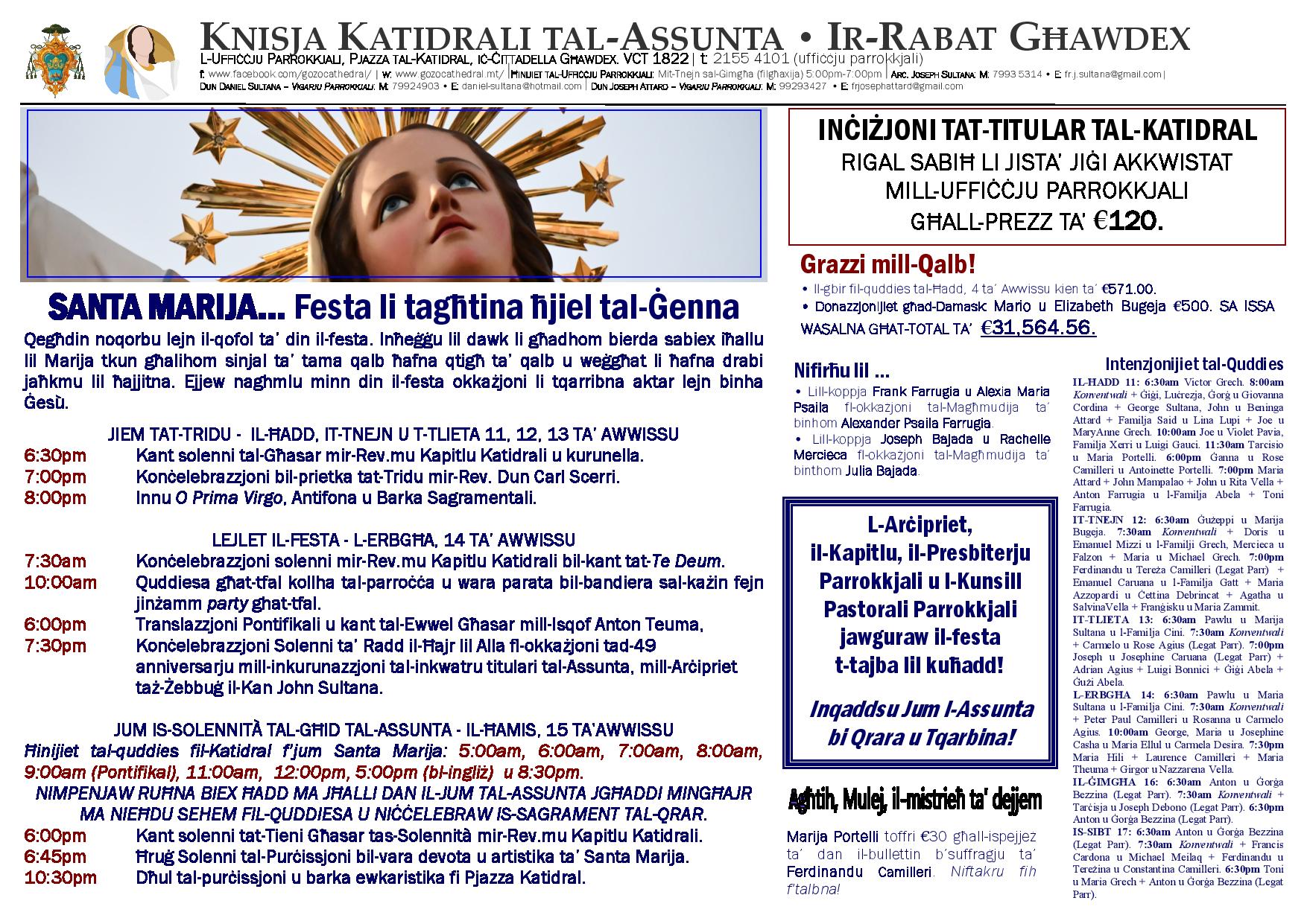 Bullettin 11 ta' Awwissu 2024