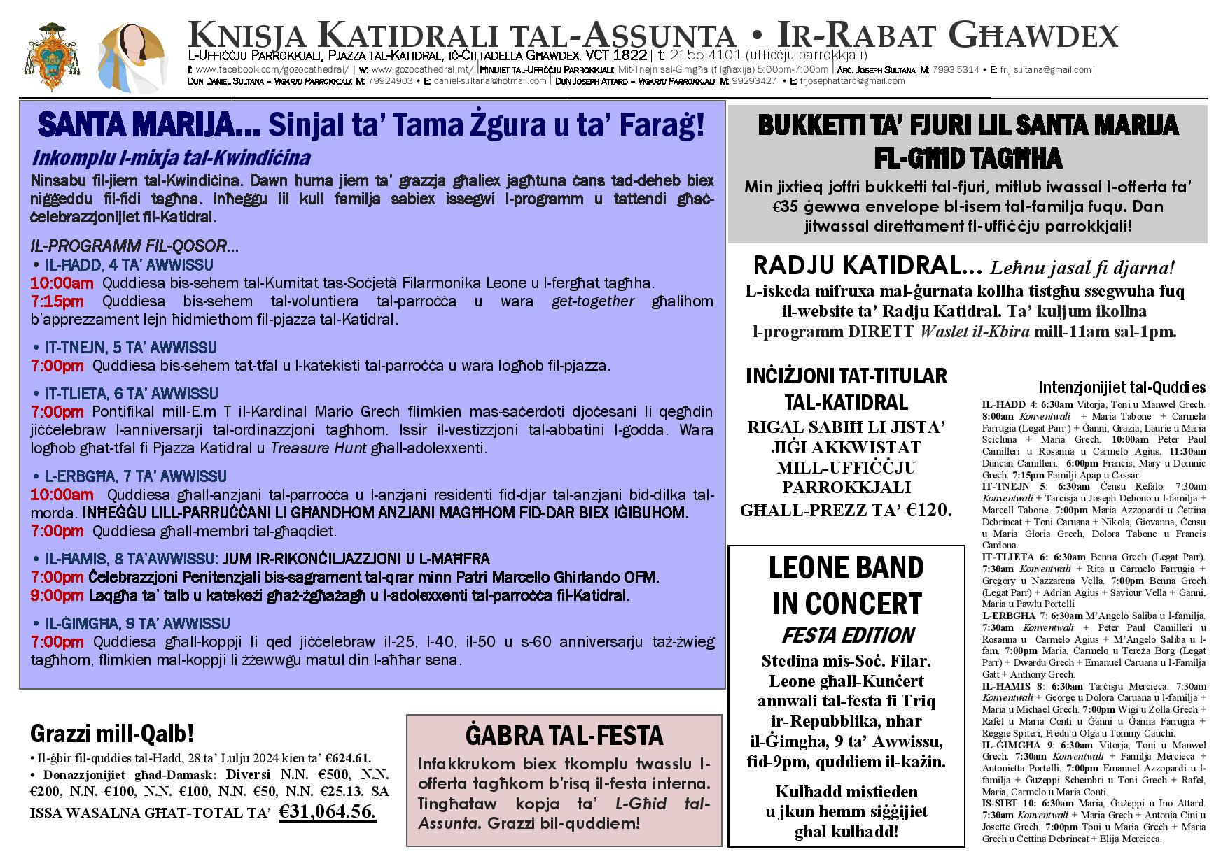 Bullettin 4 ta' Awwissu 2024