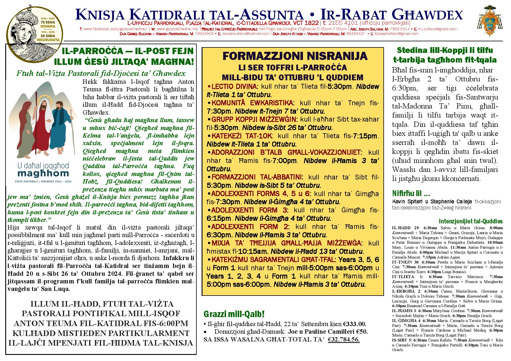 Bullettin 29 ta' Settembru 2024