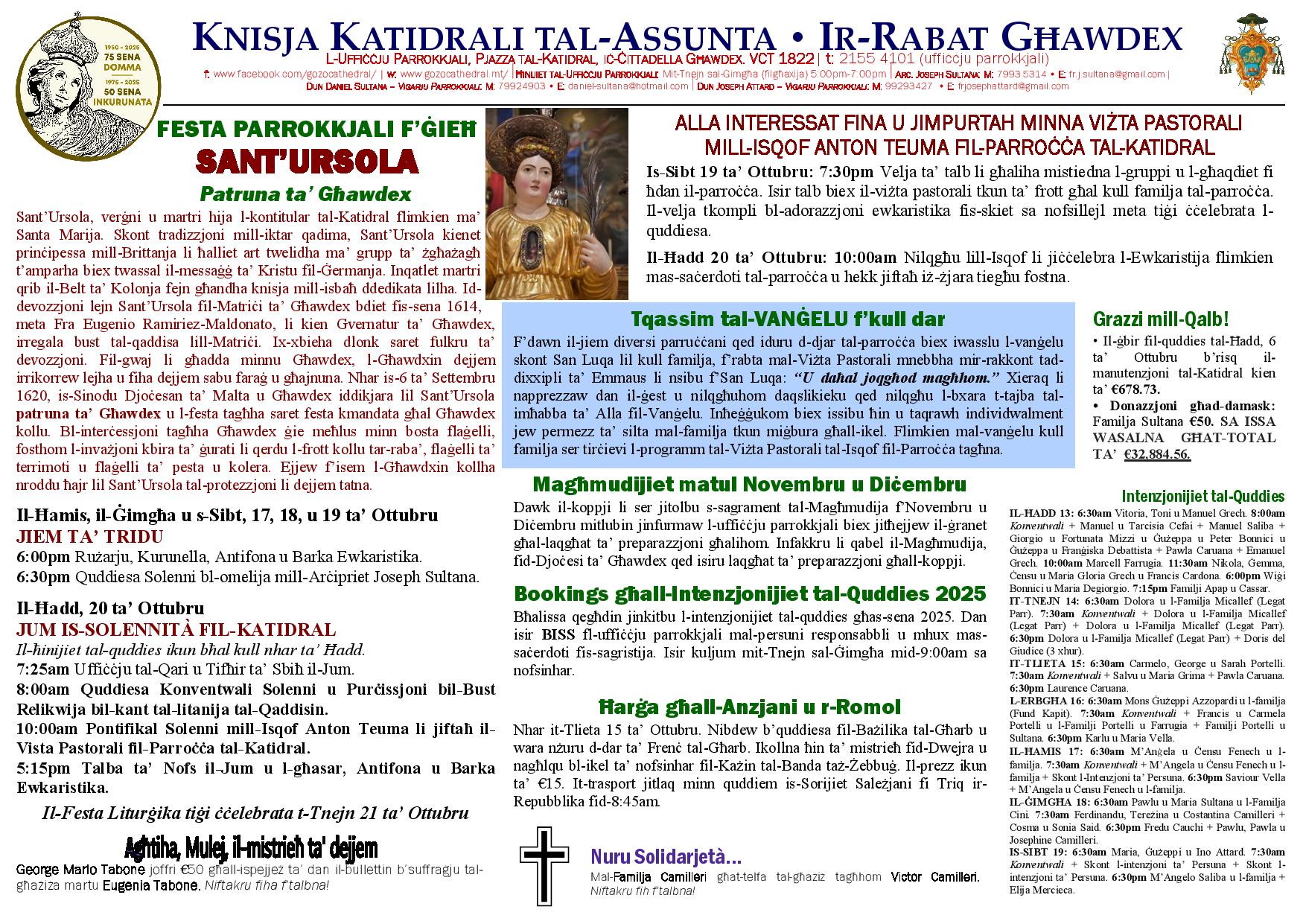 Bullettin 13 t'Ottubru 2024