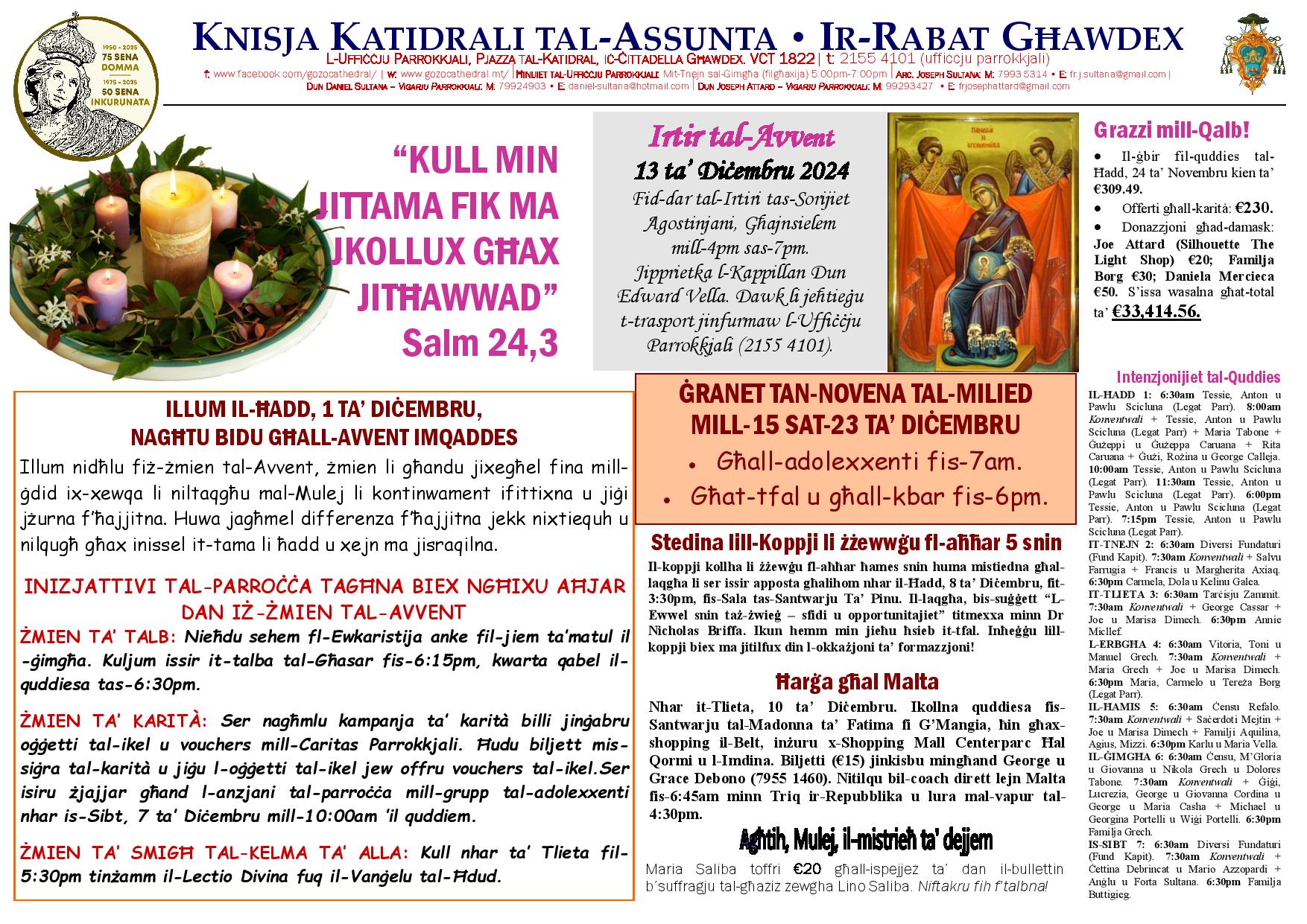 Bullettin 1 ta' Diċembru 2024