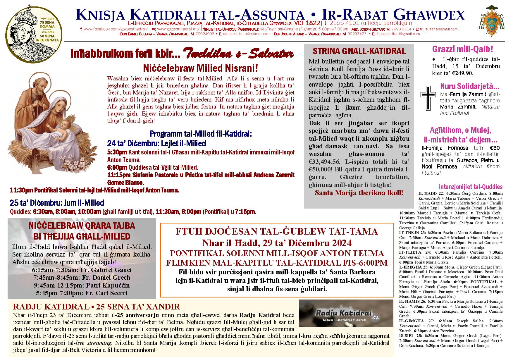 Bullettin 22 ta' Diċembru 2024