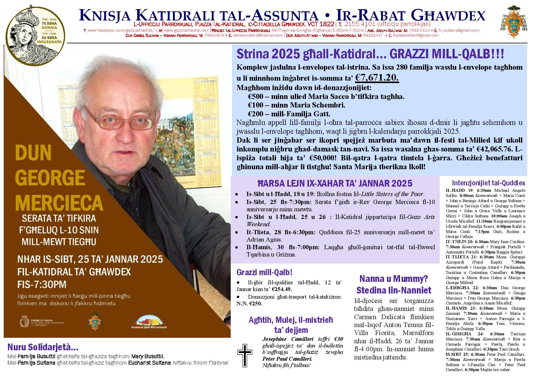 Bullettin 19 ta' Jannar 2025